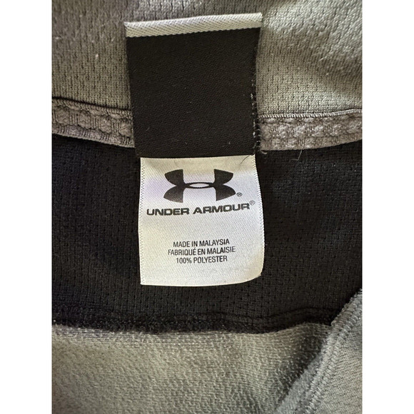 Under Armour Sweatshirt Mens Medium Grey Quarter Zip Mock Neck Golf Athletic - Picture 11 of 15